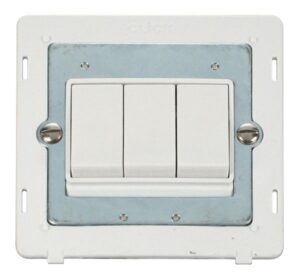 Click Scolmore - Click Definity 10Ax 3 Gang 2 Way Switch Insert White (SIN013PW)