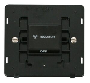 Click Scolmore - Click Definity 10A 3 Pole Fan Isolation Plate Switch (SIN020BK)