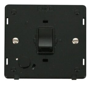 Click Scolmore - Click Definity 20A Dp Switch With Flex Outlet Insert Black (SIN022BK)