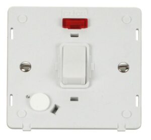 Click Scolmore - Click Definity 20A Dp Switch With Flex Outlet & Neon Insert White (SIN023PW)
