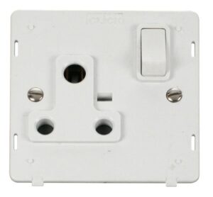 Click Scolmore - Click Definity 1 Gang 15A Round Pin Switched Socket Insert White (SIN034PW)