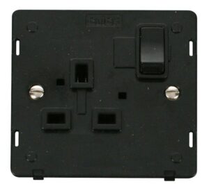 Click Scolmore - Click Definity 1 Gang 13A Dp Switched Socket Insert Black (SIN035BK)