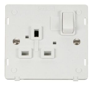 Click Scolmore - Click Definity 1 Gang 13A Dp Switched Socket Insert White (SIN035PW)