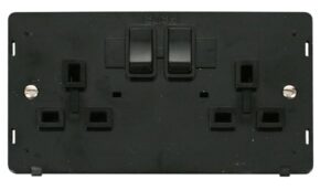Click Scolmore - Click Definity 2 Gang 13A Dp Switched Socket Insert Black (SIN036BK)