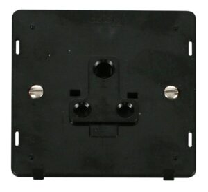 Click Scolmore - Click Definity 1 Gang 5A Round Pin Socket Outlet Insert Black (SIN038BK)