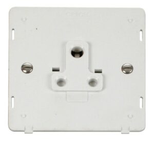 Click Scolmore - Click Definity 1 Gang 5A Round Pin Socket Outlet Insert White (SIN038PW)