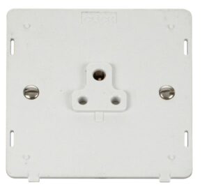 Click Scolmore - Click Definity 1 Gang 2A Round Pin Socket Outlet Insert White (SIN039PW)