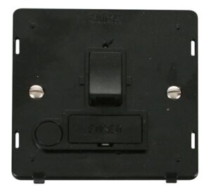 Click Scolmore - Click Definity 13A Fused Switched Connection Unit With Flex Outlet Insert Black (SIN051BK)