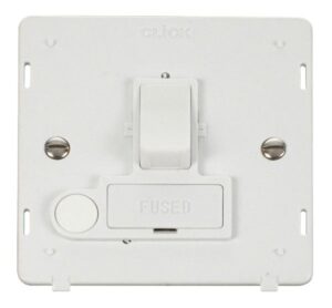Click Scolmore - Click Definity 13A Fused Switched Connection Unit With Flex Outlet Insert White (SIN051PW)