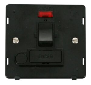 Click Scolmore - Click Definity 13A Fused Switched Conn. Unit With Flex Outlet & Neon Insert Black (SIN052BK)