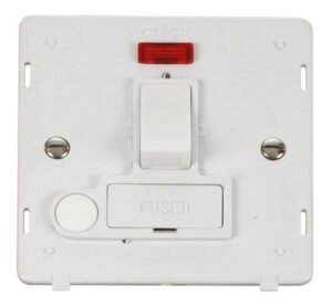 Click Scolmore - Click Definity 13A Fused Switched Conn. Unit With Flex Outlet & Neon Insert White (SIN052PW)