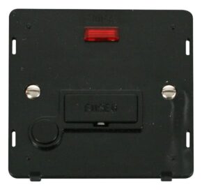 Click Scolmore - Click Definity 13A Fused Connection Unit With Flex Outlet & Neon Insert Black (SIN053BK)