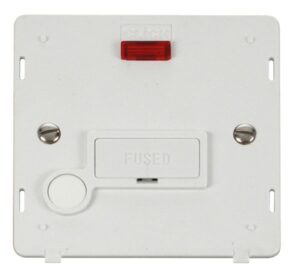 Click Scolmore - Click Definity 13A Fused Connection Unit With Flex Outlet & Neon Insert White (SIN053PW)
