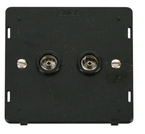 Click Scolmore - Click Definity Twin Coaxial Socket Insert Black (SIN066BK)