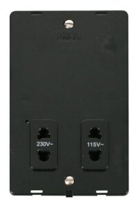 Click Scolmore - Click Definity 115V/230V Dual Voltage Shaver Socket Outlet Insert Black (SIN100BK)