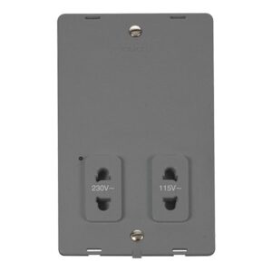 Click Scolmore - Click Definity 115V/230V Dual Voltage Shaver Socket Outlet Insert (SIN100GY)