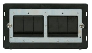 Click Scolmore - Click Definity 10Ax 6 Gang (2 X 3) 2 Way Switch Insert Black (SIN105BK)