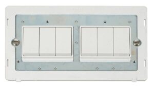 Click Scolmore - Click Definity 10Ax 6 Gang (2 X 3) 2 Way Switch Insert White (SIN105PW)