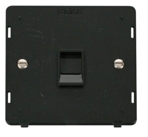 Click Scolmore - Click Definity Single Rj11 Socket Outlet Insert Black (SIN115BK)