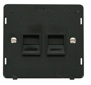 Click Scolmore - Click Definity Twin Telephone Socket Secondary Insert Black (SIN126BK)