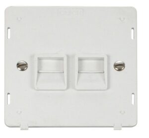 Click Scolmore - Click Definity Twin Telephone Socket Secondary Insert White (SIN126PW)