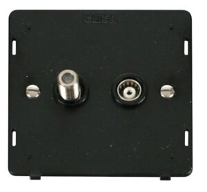 Click Scolmore - Click Definity Satellite & Isolated Coaxial Socket Insert Black (SIN157BK)
