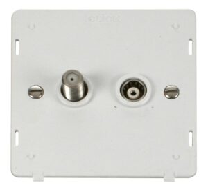 Click Scolmore - Click Definity Satellite & Isolated Coaxial Socket Insert White (SIN157PW)