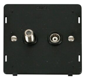 Click Scolmore - Click Definity Satellite & Coaxial Socket Insert Black (SIN170BK)