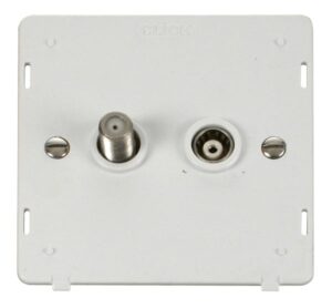 Click Scolmore - Click Definity Satellite & Coaxial Socket Insert White (SIN170PW)