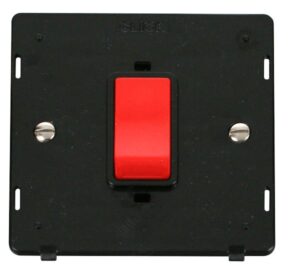 Click Scolmore - Click Definity 45A 1 Gang Plate Dp Switch Insert Black (SIN200BK)
