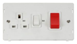 Click Scolmore - Click Definity 45A Dp Switch 13A Dp Switched Socket Insert White (SIN204PW)