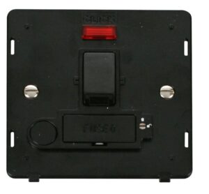 Click Scolmore - Click Definity 13A Fused Switched Conn. Unit With F/O & Neon (Lockable) Insert Black (SIN252BK)