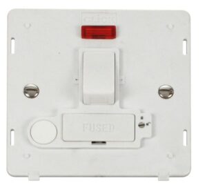 Click Scolmore - Click Definity 13A Fused Switched Conn. Unit With F/O & Neon (Lockable) Insert White (SIN252PW)