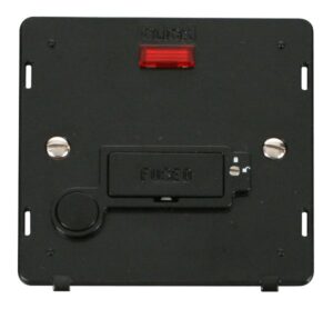 Click Scolmore - Click Definity 13A Fused Conn. Unit With Flex Outlet & Neon (Lockable) Insert Black (SIN253BK)