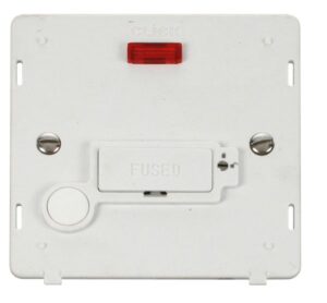 Click Scolmore - Click Definity 13A Fused Conn. Unit With Flex Outlet & Neon (Lockable) Insert White (SIN253PW)