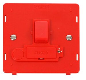 Click Scolmore - Click Definity 3A Fused Switched Conn. Unit With Flex Outlet (Lockable) Insert Red (SIN256RD)