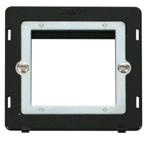 Click Scolmore - Click Definity 1 Gang Plate Twin Media Module Insert Black (SIN311BK)
