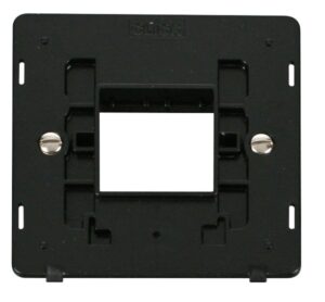 Click Scolmore - Click Definity 1 Gang Plate Twin Aperture Insert Black (SIN402BK)