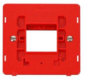 Click Scolmore - Click Definity 1 Gang Plate Twin Aperture Insert Red (SIN402RD)