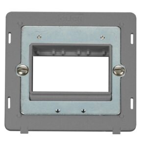 Click Scolmore - Click Definity 1 Gang Minigrid? Unfurnished Plate Insert 3 Apertures (SIN403GY)