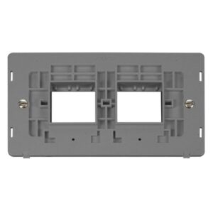 Click Scolmore - Click Definity 2 Gang Minigrid? Unfurnished Plate Insert 2 X 2 Apertures (SIN404GY)
