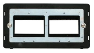 Click Scolmore - Click Definity 2 Gang Plate (2 X 3) Aperture Insert Black (SIN406BK)