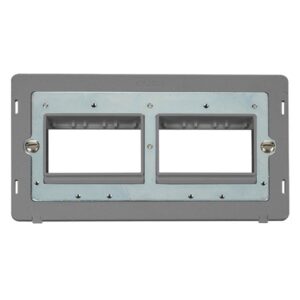 Click Scolmore - Click Definity 2 Gang Minigrid? Unfurnished Plate Insert 2 X 3 Apertures (SIN406GY)