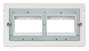 Click Scolmore - Click Definity 2 Gang Plate (2 X 3) Aperture Insert White (SIN406PW)