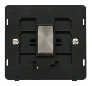 Click Scolmore - Click Definity Ingot 10Ax 1 Gang 2 Way Switch Insert Black / Brushed Stainless (SIN411BKBS)