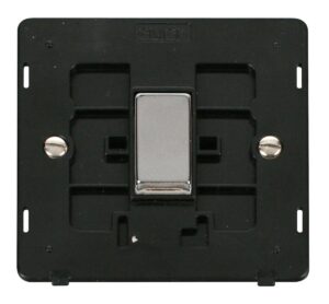 Click Scolmore - Click Definity Ingot 10Ax 1 Gang 2 Way Switch Insert Black / Chrome (SIN411BKCH)