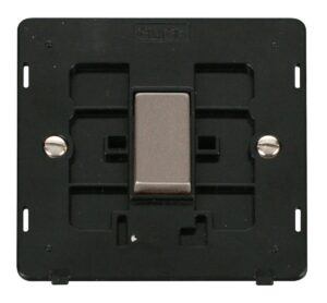 Click Scolmore - Click Definity Ingot 10Ax 1 Gang 2 Way Switch Insert Black / Stainless Steel (SIN411BKSS)
