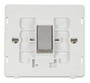 Click Scolmore - Click Definity Ingot 10Ax 1 Gang 2 Way Switch Insert White / Chrome (SIN411PWCH)