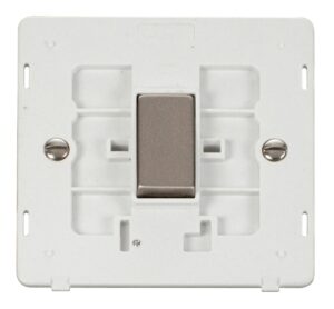 Click Scolmore - Click Definity Ingot 10Ax 1 Gang 2 Way Switch Insert White / Stainless Steel (SIN411PWSS)