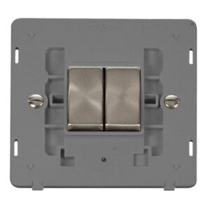 Click Scolmore - Click Definity 10Ax Ingot 2 Gang 2 Way Plate Switch Insert (SIN412GYBS)